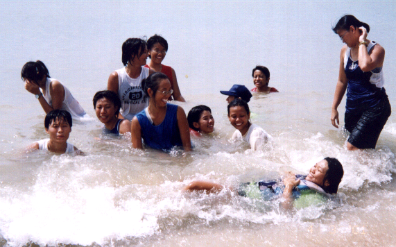 Having some fun in the water after the training :)